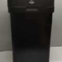 CLOROX 13 Gallon Trash Can - 50L Slim Open Top Garbage Bin for Commercial Spaces, Kitchen, Office - Narrow Rectangular Black Stainless Steel Body with Hinged Rim Protection