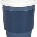AimFun 50 Sets Dusty Blue Disposable Coffee Cups with Lids and Sleeves Navy Blue 12oz Hot Cold Paper To Go Drinking Cup for Cafe Birthday Wedding Baby Shower Party Supplies