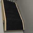 Dog Ramp for Bed, 64" Long Foldable Pet Ramp for Small Large Dogs, Dog Ramps for High Beds Car, High Traction with Platform 6 Adjustable Heights 24" to 30" Up to 220LBS Black (64"X 17inch)