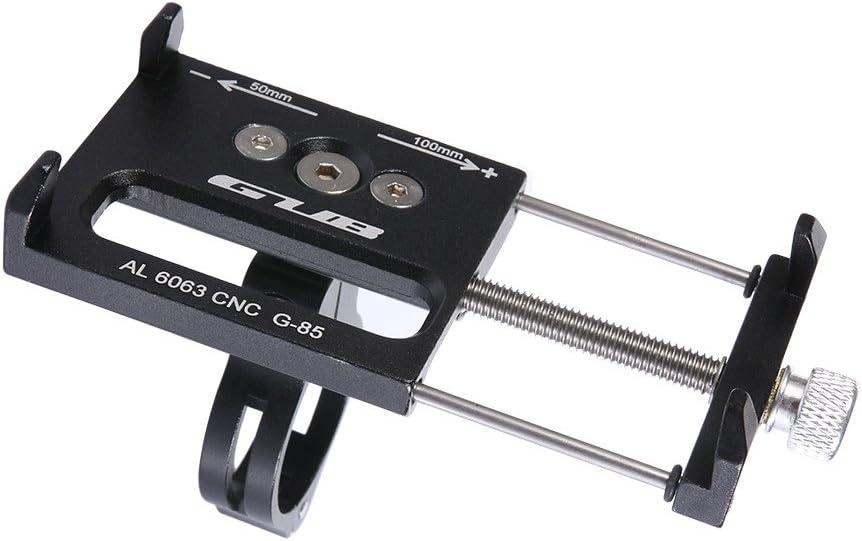 GUB Bicycle & Motorcycle Phone Mount, Aluminum Alloy Universal Bike Handlebar Phone Mount Holder Adjustable Compatible with iPhone X XR Xs 7s 8 Plus, Compatible with SamsungS9/ S8/ Note5/ 4 (Black)