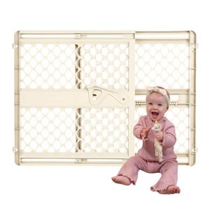 Toddleroo by North States - Supergate Ergo Baby Gate: Plastic Baby Gate for Stairs & Doorways - Adjustable Indoor Safety Gate - Made in USA - 26 to 42 Inches Wide - 26 Inches Tall - Ivory