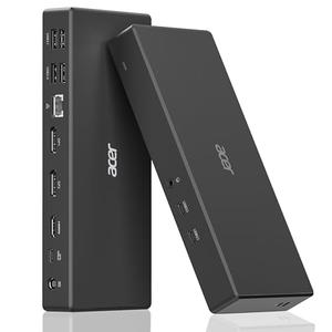 Acer Docking Station, 11-in-1 Laptop Docking Station 4K@60Hz for 3 Monitors with 2x Display Port+HDMI, Ethernet, 5Gbps Data, Audio, 135W Power, USBC Dock Compatible with Acer, Dell, MacBook Air/Pro, HP