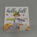 Scarecrows Fall Decor, Hello Fall Sign, Autumn Leaves Pumpkin Scarecrow Wood Block Plaque for Home Office Desk Decoration (5 x 5 Inches)