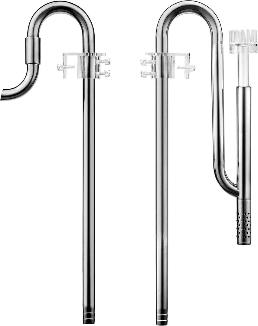 Metal Lily Pipe Surface Skimmer Steel Stainless Inflow Outflow for Aquarium Planted Tank (17mm for 16/22mm (5/8'') Tube)