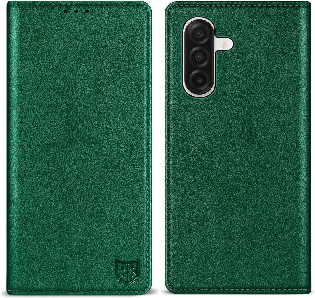 ZZXX for Samsung Galaxy A17 5G Wallet Case with [RFID Blocking] Card Slot Stand Strong Magnetic PU Leather Flip Fold Protective Phone Case for Samsung Galaxy A17 Case Wallet(Green-6.7 inch)
