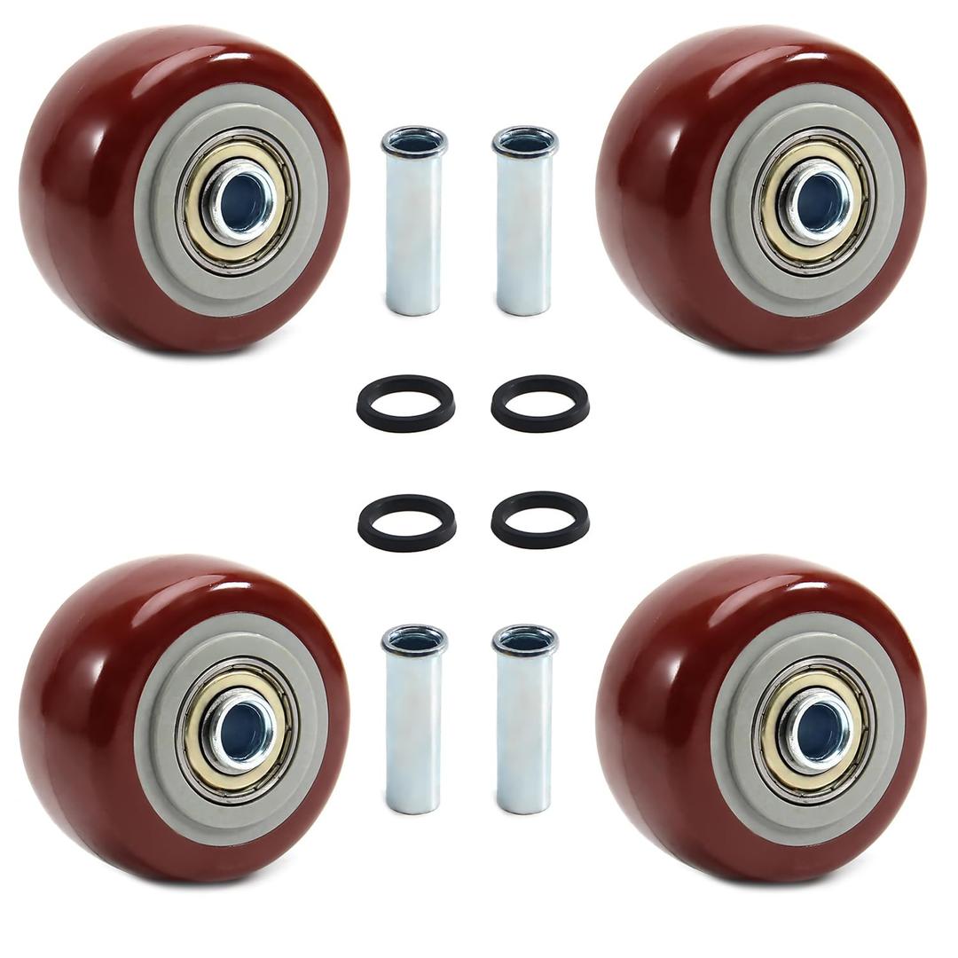 2.5 Inch Caster Wheels Heavy Duty Lockable Bearing Plate 4 PCS Shelf Replacement for Platform Trucks Cart Furniture Workbench up to 220LBS/100KG