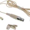 Mini TA3F 3Pin Clip-On Lapel Lavalier Microphone for AKG Wireless Wireless BeltPack Transmitter Omnidirectional Core Beige