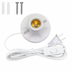 Light Bulb Socket with Cord,E26/ E27 Lamp Base Desktop 20ft Light Socket with Cord Light Bulb Base E26/ E27 Lamp Base Desktop 20ft Include Screw Cord On/Off Switch Hanging,Light Socket with Cord (1)