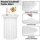 Kochorie 4 Pieces Cocktail Table Skirt Round Cocktail Table Covers 32 x 43 Inch Spandex Stretch High Top Table Cloth for Wedding Table Bar Banquet Party Supplies (White)