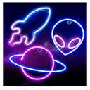 Neon Signs for Wall Decor, 3PCS LED Neon Lights for Bedroom, USB or Battery Powered Light Up Space Themed Alien Planet Rocket for Kids, Teen Boys, Gaming Room, Bar, Birthday, Cool Decoration Aesthetic