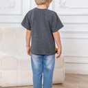 Kids4ever Boys T-Shirts Cotton Alphabet Truck Pattern Short Sleeve Toddler Tee Shirt for 2-6 Years Old (Gray)