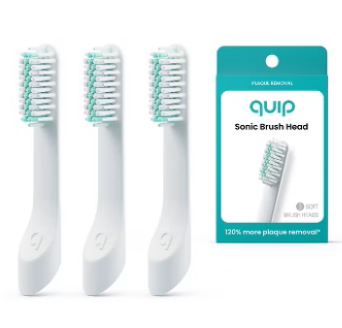 quip Sonic Toothbrush Replacement Heads for Adults - 3 Pack - Verified quip Standard Brush Head Refills for Electric Toothbrushes 
