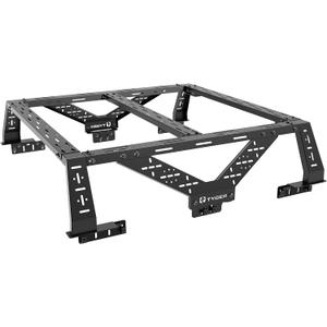 Tyger Auto Plate Style Overland Bed Rack for Full-Size Pickup Trucks | Compatible with Ram 1500 & HD, Ford F-Series, Silverado, Sierra, Titan & XD (see image for size chart) | TG-BK2U55637, Black