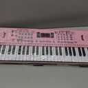 Keyboard Piano 61 Lighted Keys, Electric Keyboard Kit with 100 Voices, 100 Rhythms - Built-In Speaker, Microphone, Sheet Stand and Power Supply, Gift for Children Beginners [Pink, Piano Only], Compact