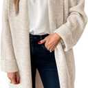Saodimallsu Womens Long Cardigan Sweaters Chunky Open Front Oversized Slouchy Knit Fall Trendy Coatigan Jackets (Small, Apricot)