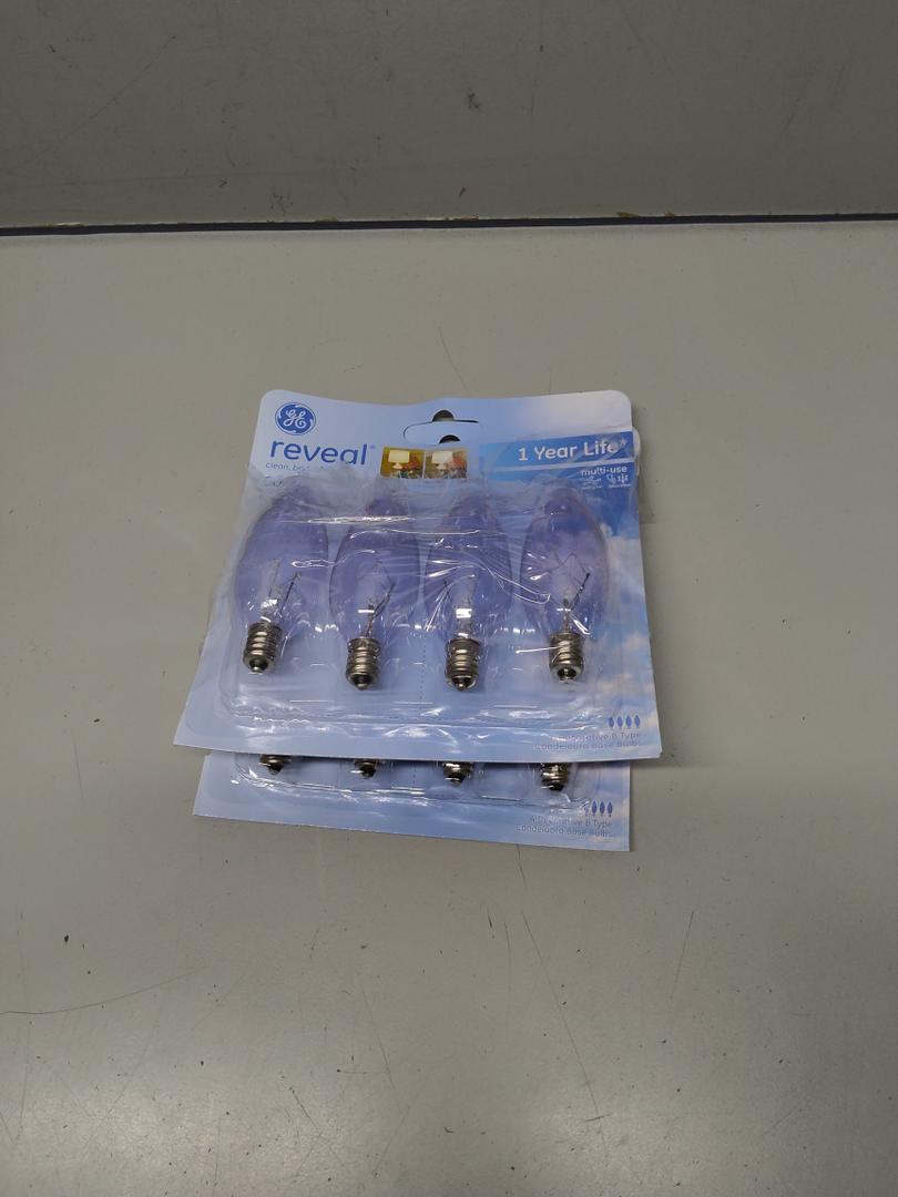 GE Reveal Light Bulb Soft White 60 W 455 Lumen E12 Candelabra Base 8 Bulbs, 2 Pcs