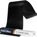 Oven Liners for Bottom of Oven - Large Heavy Duty Mats, 17” x 75” Non-Stick Reusable Liner for Electric, Gas, Toasters, Grills - BPA & PFOA Free Kitchen Accessory to Keep It Clean (Black)