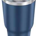 WETOWETO 30oz Tumbler with Lid, Stainless Steel Vacuum Insulated Water Coffee Tumbler, Double Wall Powder Coated Travel Mug Thermal Cup for Home Outdoor (Navy Blue)