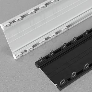 Double Curtain Track, Luxurious Heavy-Duty Curtain Rail Ceiling Mount, Aluminum Blackout Curtain Track Double Rail, Gazebo/Balcony/Lofts Seamless Curtain Rails Gliders ( Color : White , Size : 2.2m/7)