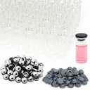 100 Pack 10ml Clear Glass Vials with Black Caps 2.5 Dram Lab Headspace Vials, 20mm Neck Diameter, Includes Flip Top Caps and Self-Sealing Rubber Stoppers for Laboratory, Sample Storage