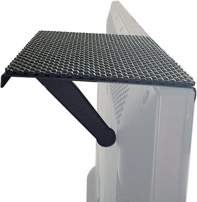 TV Top Shelf Wide Platform Solid Screen Shelf Adjustable Mount Desktop PC Monitor with 8 inch Wide Platformfor Streaming Devices, Media Boxes, Speakers and Home Decor,Black (8inch-1 pack)