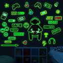 Gamer Wall Decals Stickers Glow in The Dark Wall Decals Game Wall Stickers Gaming Controller Wall Decals Game Room Decor Video Game Decal for Boys Kids Girls Bedroom Playroom Wall Decor