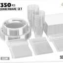 350 Pcs Clear Plastic Plates For Party, Clear Disposable Plates Set, 50 Of Each 9" Dinner Plate Set, 7" Dessert Plate, Cups, Napkins & Cutlery Plastic Dinnerware Set Exquisite