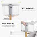 Baby Bassinet Bedside Sleeper, 3-in-1 Rocking Bassinet for Baby with 6-Level Height Adjustable, 4 Wheels & Breathable Mesh Walls, Portable Bedside Bassinet with Mattress for Newborn