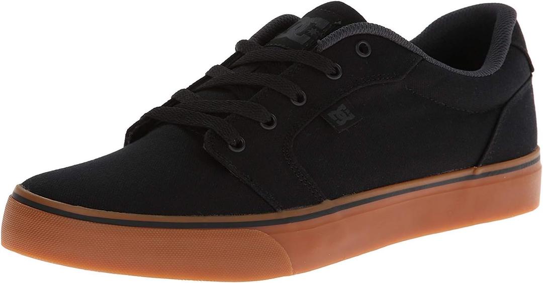 DC Men's Anvil TX Skate Shoe,Black/Gum,12.5 M US