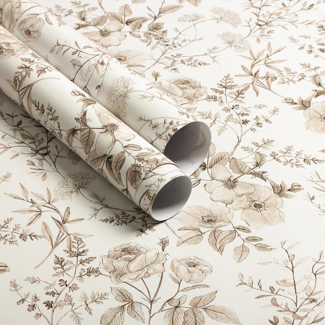 Erfoni Boho Floral Peel And Stick Wallpaper 16.9"x197"