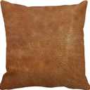 Brown Leather Print 18x18 Inch Throw Pillow Cover, Western Southwestern Decorative Faux Cowhide Cowskin Cushion Case, Rustic Farmhouse Soft Pillowcase for Home Room Bed Couch Decor
