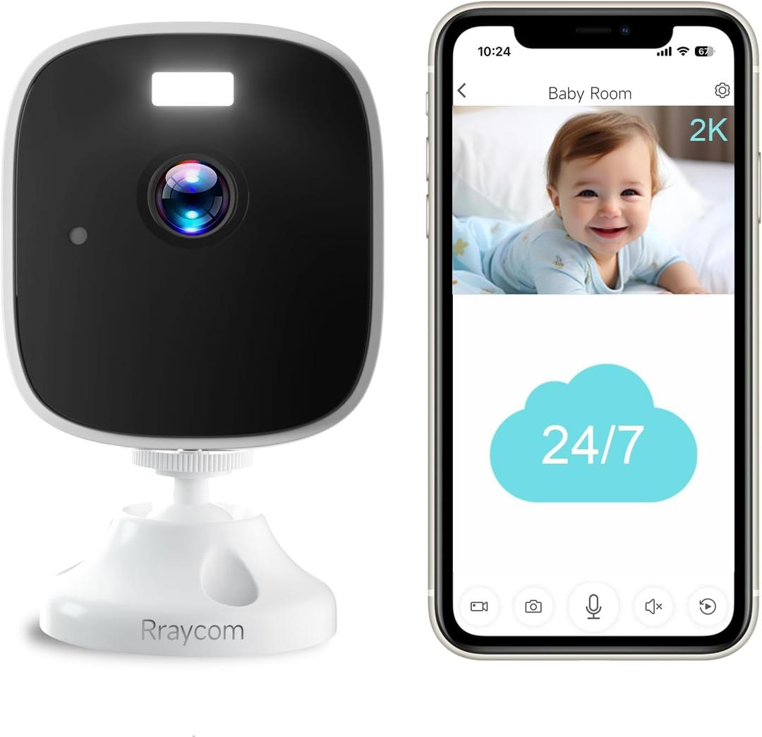 2K Indoor Security Cameras with Color Night Vision, WiFi Home Camera for 24/7 Recording, Cameras for Home Security, Dog Camera with AI Detection, 2-Way Talk, Cloud & SD, Works with Alexa & Google Assistant (T1-CAM)