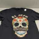 Day of The Dead Mexico El Jefe Boss Sugar Skull Halloween T-Shirt, Small 