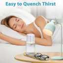 Wikapy Bedside Water Carafe and Glass Set With Silicone Coaster for Nightstand, Bedroom, 18 OZ Clear Mouthwash Dispenser for Bathroom