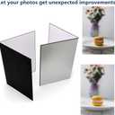 (2 PCS) Light Reflector 3 in 1 Photography Reflector Cardboard,A3 (17x12 Inch) Size Folding Light Diffuser Board for Still Life, Product and Food Photo Shooting - Black, Silver and White, 2 Pack