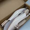 Coutgo Womens Slingback Flats Bow Slip on Dress Shoes Buckle Comfortable Ballet Flats Pointed Toe Flat Party Work Shoes (7, Nude)