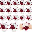 Zeyune 18 Pcs Wrist Corsages for Prom Wedding Artificial Rose Wristlet Corsage Hand Flower for Mother of Bride and Groom, Bridal, Bridesmaid Wedding Supplies (Red)