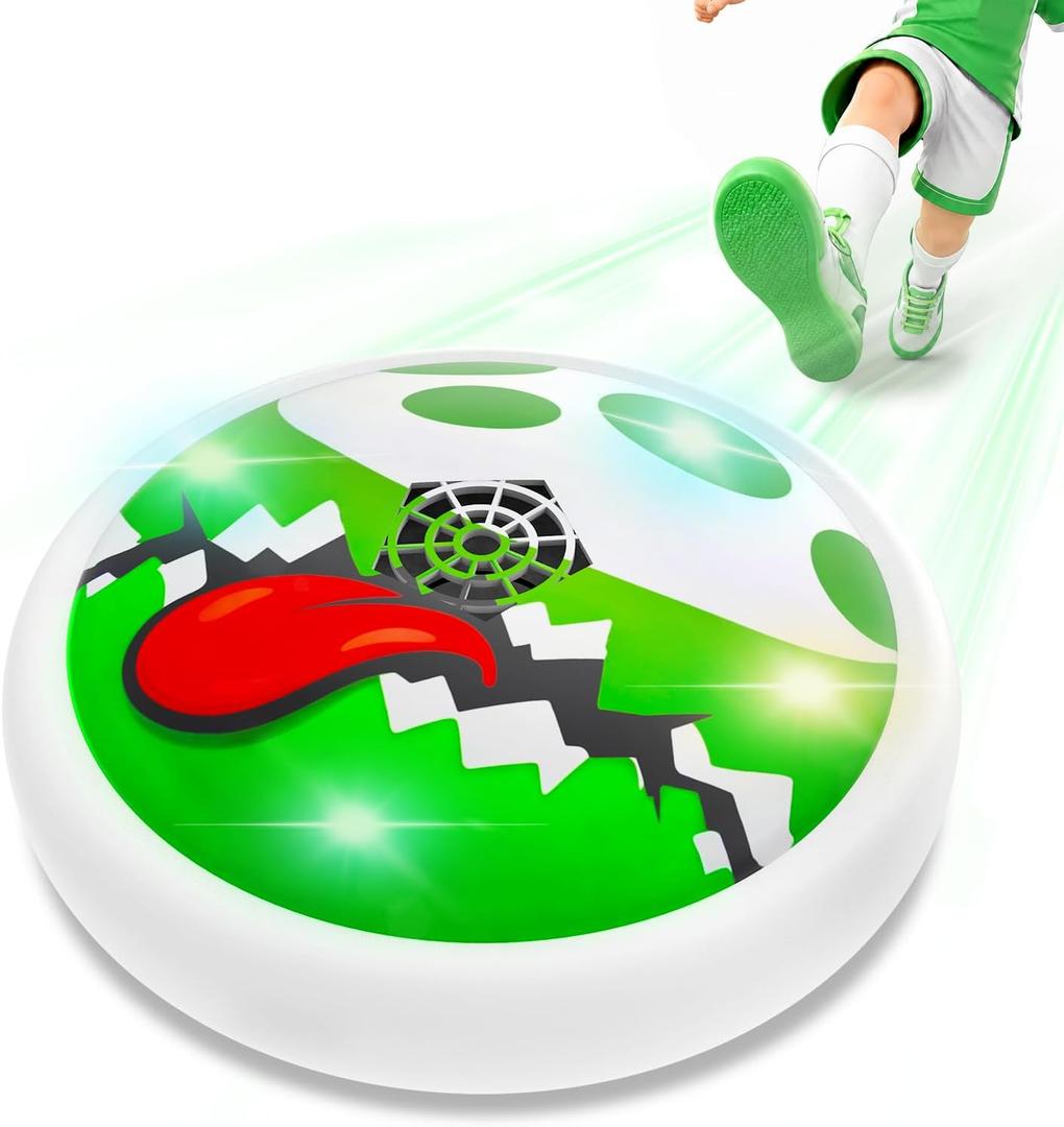 Hover Soccer Ball for Kids, Indoor Air Floating Soccer Games with LED Lights, Soft Foam Bumper, Air Power Football Toys for Boys Girls Ages 3-12, Gifts for Kids