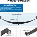 1 Pack Trailer Leaf Spring, 4-Leaf Double-Eye Spring for 4,000-lb Trailer Axles - 26" Long