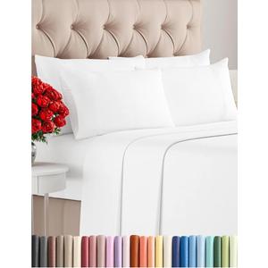 Cal King 6 Piece Sheet Set - Comfy Breathable & Cooling - Ultra-Soft Hotel Luxury Bedding Set with 8-16 Inch Deep Pockets - 1 Flat & 1 Fitted Sheet & 4 Pillowcases - Wrinkle Free & Easy Care - White