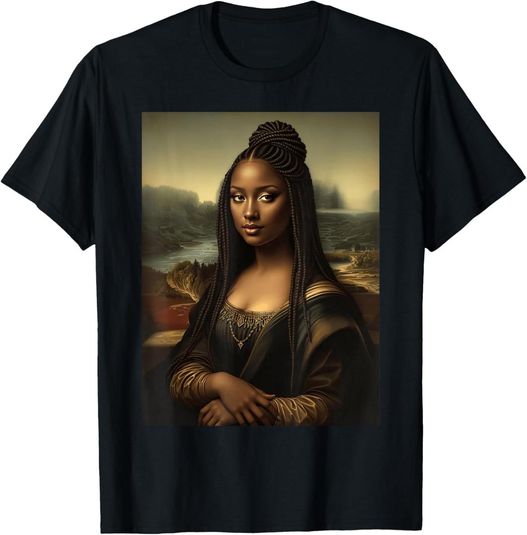 Black Mona Lisa African American Black History Month Funny T-Shirt, 2X