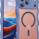BENTOBEN Magnetic for iPhone 17 Pro Max Case, Cute Wavy [Full Camera Protection][Compatible with MagSafe] Matte Anti-Slip Bumper Women Men Boys Protective Cover for 17 ProMax 6.9", Blue