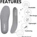 riemot Women's Shoe Insoles Breathable Honeycomb Sport Shoe Insoles Cushioning Shoe Inserts Replacement Innersoles for Water Shoes Sneakers Work Shoes Grey US5/ EU36