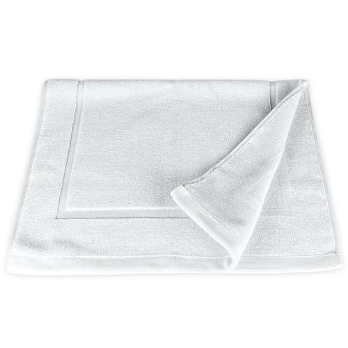 Lincoln & Palm Turkish Cotton Bath Towel Mat - Soft, Plush, and Absorbent - 1000 GSM Thick Luxury Spa and Hotel Style - No Rubber Backing - Silver-Infused SILVERbac (1 Piece Bath Mat, White)