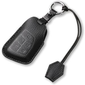 Jayanes Genuine Leather Key Fob Cover Compatible with Chevy Equinox Traverse Blazer EV GMC Terrain 2025 2024 and Buick Envision 2025-2021 Key Fob Case with Keychain & Lanyard (5 Buttons, Black)