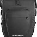 ROCKBROS Bike Pannier Waterproof 27L Large Capacity Bike Bag Rear Rack Bicycle Pannier Bag Waterproof for Grocery Touring Cycling Upgrade Black * 1