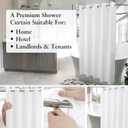 River Dream No Hook Long Shower Curtain or Liner Soft Microfiber - 75" Length Fabric Shower Curtain Liner Set, Machine Washable & Water Repellent, White, 71x77