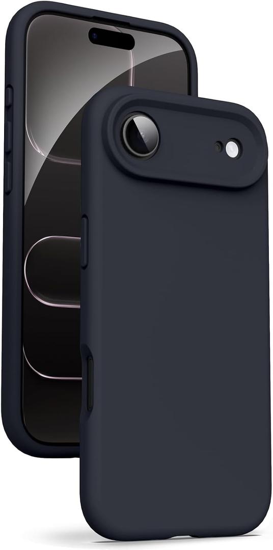 Supdeal Liquid Silicone Case for iPhone Air - [Camera All-Round Protection] [Soft Microfiber Lining Anti-Scratch] 4 Layer Full Covered Shockproof Gel Rubber Phone Case Cover, 6.5", Black