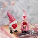 Gnomes Valentines Decorations Table Ornaments - 2 Pc Christmas Gnome Figurines Valentine's Day Decor Gifts for Him Resin Handmade Sweet Mr and Mrs Gnomes Decor for Home 5.25 H inch Newman House Studio