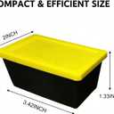Storage Bins With Lids, 3.42" x 2" x 1.33" Mini Tote Bin with Snap-Fit Lid for Organizing Small Parts, Crafts, Hardware, & Office Supplies Storage, Black Base And Yellow Lid - 4PCS